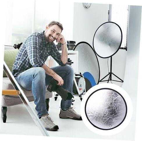 Gadpiparty Portable Silver and White Reflector Panel for Macro and Still-Life Photography Lightweight Light Reflector for Indoor Outdoor Use for Photographers and Product Advertising Projects in Saudi Arabia
