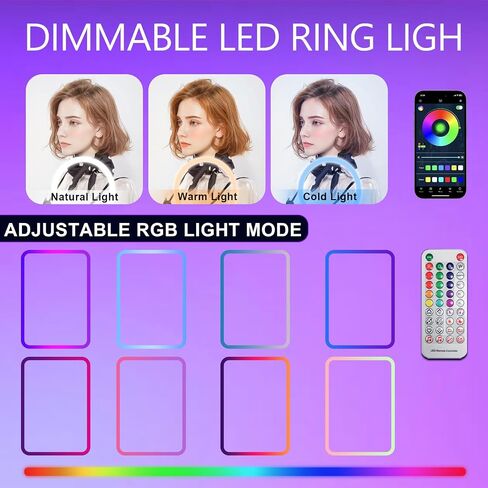 كشك صور محمول متوافق مع حامل كشك صور iPad مقاس 10.2 بوصة - 13 بوصة مع حلقة وغطاء ضوء RGB وحامل كشك تصوير سيلفي للمناسبات وحفلات الزفاف (آلة كشك الصور) in Kuwait
