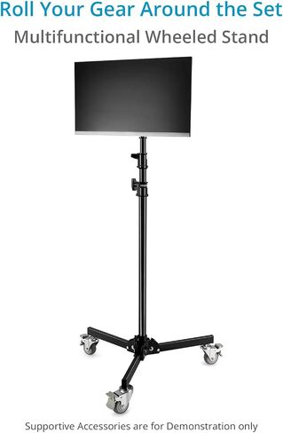 PROAIM 8.6ft Heavy Duty Folding Wheel Base Light Stand. 5/8" Baby Pin Mounting for Light & Photography Gear. Payload up to 13.06kg/30lb. for Photographers, Studios, Live Events in Saudi Arabia