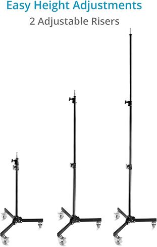 PROAIM 8.6ft Heavy Duty Folding Wheel Base Light Stand. 5/8" Baby Pin Mounting for Light & Photography Gear. Payload up to 13.06kg/30lb. for Photographers, Studios, Live Events in Saudi Arabia