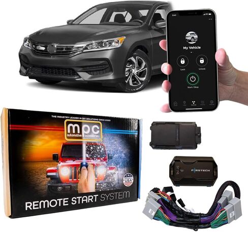MPC Plug-n-Play Factory Remote Activated Remote Start Kit Compatible with Honda Accord 2013-2017 Push-to-Start ONLY - T-Harness - w/FlashLink Updater - Premier USA Tech Support in Saudi Arabia