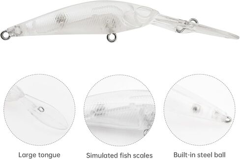 OriGlam Fishing Blanks Lures Kit Unpainted Baits, Topwater Swimbait Lure Blanks Unpainted Fishing Baits, Crankbait/Minnow/Pencil DIY for Bass Trout Salmon in Saudi Arabia