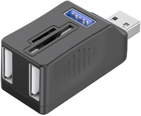 USB Hub, 5-in-1 Multi-Port Hub with SD/TF Card Reader, 3 USB Port, Portable Aluminum Adapter for MacBook, Chromebook, Windows Laptops and More(Black) in Saudi Arabia