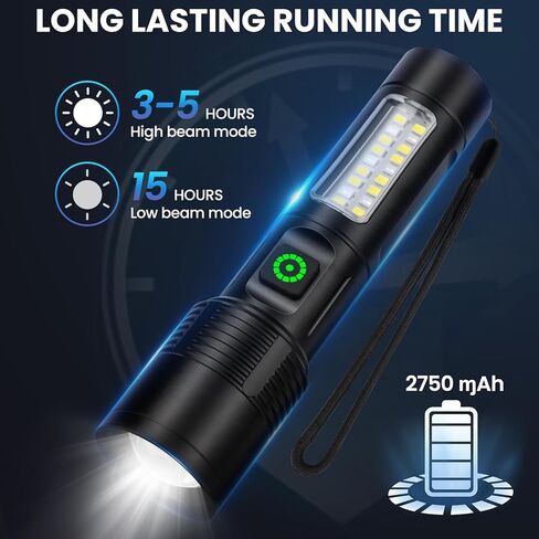 NiaoChao Rechargeable LED Flashlights High Lumens, 99000 Lumens Super Bright Flashlight with 6 Modes, Waterproof Powerful Flash Light Multifunctional Flashlights for Home Camping Hiking(3 Pack) in Saudi Arabia