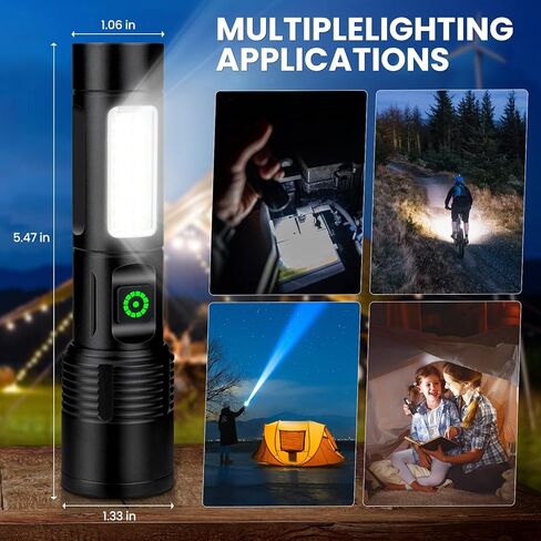 NiaoChao Rechargeable LED Flashlights High Lumens, 99000 Lumens Super Bright Flashlight with 6 Modes, Waterproof Powerful Flash Light Multifunctional Flashlights for Home Camping Hiking(3 Pack) in Saudi Arabia