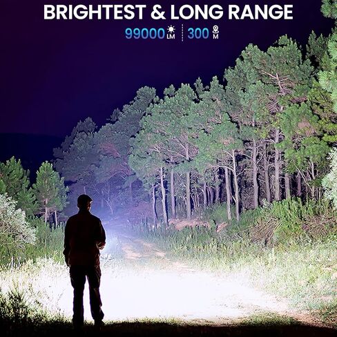NiaoChao Rechargeable LED Flashlights High Lumens, 99000 Lumens Super Bright Flashlight with 6 Modes, Waterproof Powerful Flash Light Multifunctional Flashlights for Home Camping Hiking(3 Pack) in Saudi Arabia