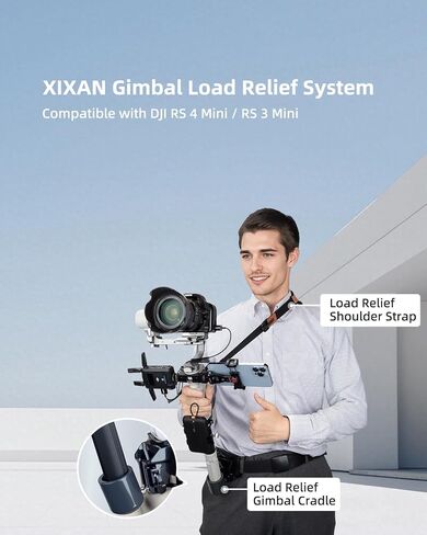 Handheld Camera Gimbal Stabilizer Accessories Load Reduce Kit | Adjustable Shoulder Strap/Belt/Gimbal Support/Extension Rod for Easier Longer Hold. Fits DJI RS5/RS4(pro)/RS3(Pro)/RS2/RSC2 in Saudi Arabia