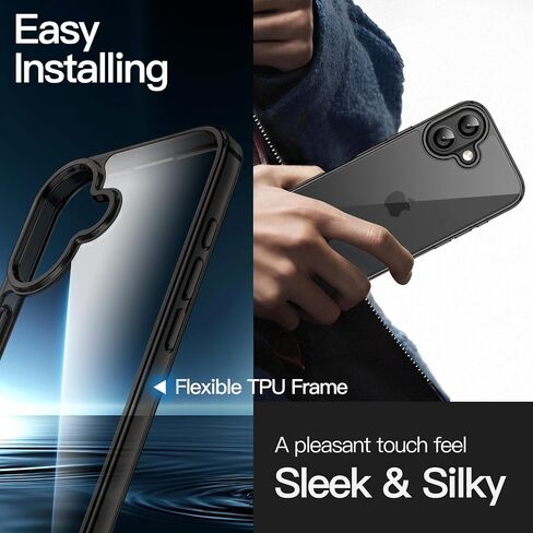 حافظة JETech لهاتف iPhone 17 مقاس 6.3 بوصة، غطاء ممتص للصدمات غير أصفر اللون، ظهر شفاف مضاد للخدش (شفاف) in Kuwait
