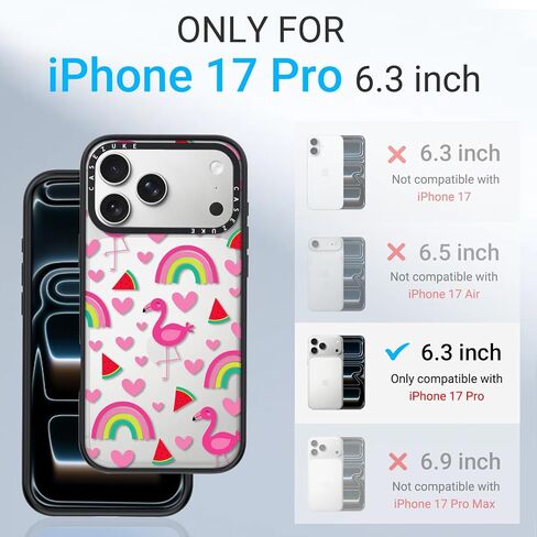غطاء حماية شفاف من مادة TPU لهاتف iPhone 17 Pro Max مع تصميم، حماية من السقوط، جراب لطيف للفتيات والنساء، بقعة سوداء in Saudi Arabia
