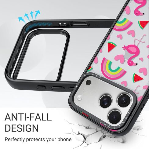 غطاء حماية شفاف من مادة TPU لهاتف iPhone 17 Pro Max مع تصميم، حماية من السقوط، جراب لطيف للفتيات والنساء، بقعة سوداء in Saudi Arabia