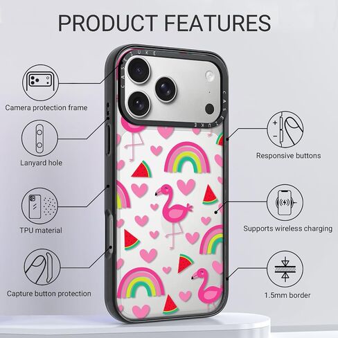 غطاء حماية شفاف من مادة TPU لهاتف iPhone 17 Pro Max مع تصميم، حماية من السقوط، جراب لطيف للفتيات والنساء، بقعة سوداء in Saudi Arabia