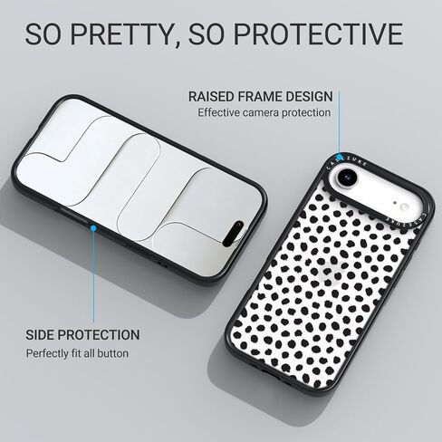 غطاء حماية شفاف من مادة TPU لهاتف iPhone 17 Pro Max مع تصميم، حماية من السقوط، جراب لطيف للفتيات والنساء، بقعة سوداء in Saudi Arabia