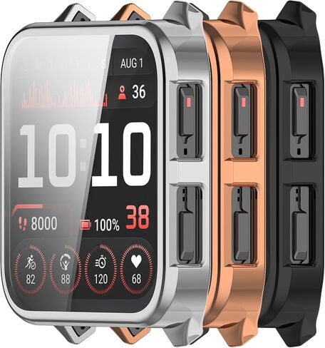 Venu X1 Screen Protector Compatible with Garmin Venu X1 Smartwatch Accessories Screen Protector Watch Case Soft TPU Full Protection 3Pack (Black,Silver,Rose Gold) in Saudi Arabia