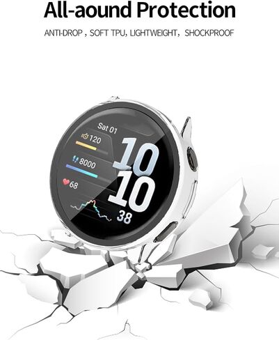عبوتان لحافظة الساعة الذكية Garmin Venu4 مقاس 41 مم، غطاء حماية من البولي كربونات الصلب فائق النحافة + غطاء حماية من طبقة زجاجية، غطاء حماية BOVUGAC لملحقات Garmin Venu 4 مقاس 41 مم - شفاف in Kuwait