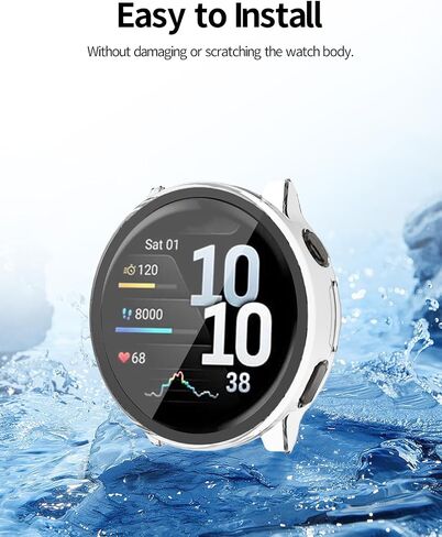 عبوتان لحافظة الساعة الذكية Garmin Venu4 مقاس 41 مم، غطاء حماية من البولي كربونات الصلب فائق النحافة + غطاء حماية من طبقة زجاجية، غطاء حماية BOVUGAC لملحقات Garmin Venu 4 مقاس 41 مم - شفاف in Kuwait