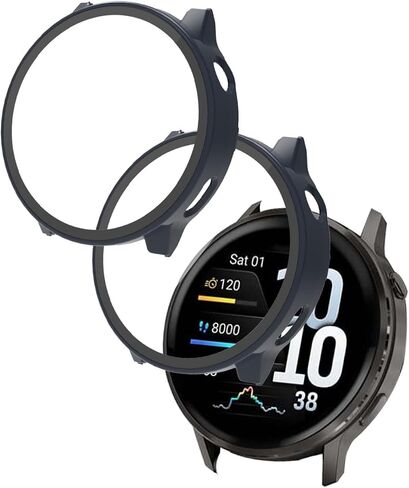 عبوتان لحافظة الساعة الذكية Garmin Venu4 مقاس 41 مم، غطاء حماية من البولي كربونات الصلب فائق النحافة + غطاء حماية من طبقة زجاجية، غطاء حماية BOVUGAC لملحقات Garmin Venu 4 مقاس 41 مم - شفاف in Kuwait