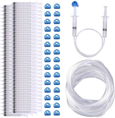 Hydraulic and Pneumatic Kit: 20 Plastic Syringes, 15 Ft Vinyl Tubing, and 10 Syringe Adapters for Science and Engineering Projects for Kids and Classrooms in Kuwait