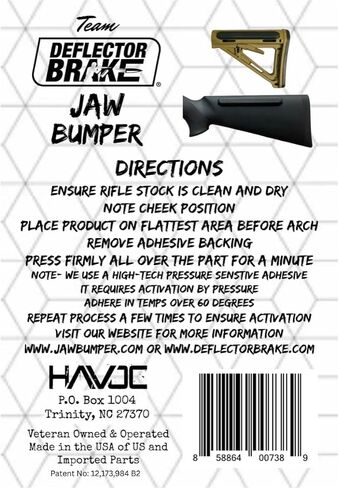Jaw Bumper Cheek Weld Pad: Adds Comfort and Stability, Resulting in More Immediate and Natural Sight Alignment. 2 Parts Included. Fits Most Rifle Stocks with Less A Rounded Surface in Saudi Arabia