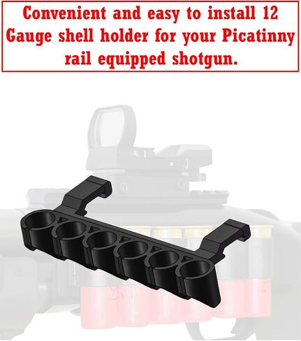 GOTICAL - Side Saddle 12 Gauge Shotgun Shell Holder | Compatible with Picatinny Mounting Platforms, 12-Gauge Shotgun Shell Carrier for Shotguns with Picatinny Rail in Saudi Arabia