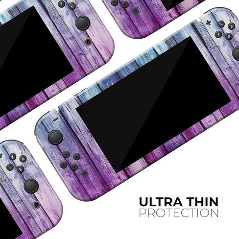 Design Skinz - متوافق مع Nintendo DSi XL - غطاء حماية من الفينيل مقاوم للخدش وقابل للإزالة - خشب مصبوغ باللون الوردي والأزرق in Saudi Arabia