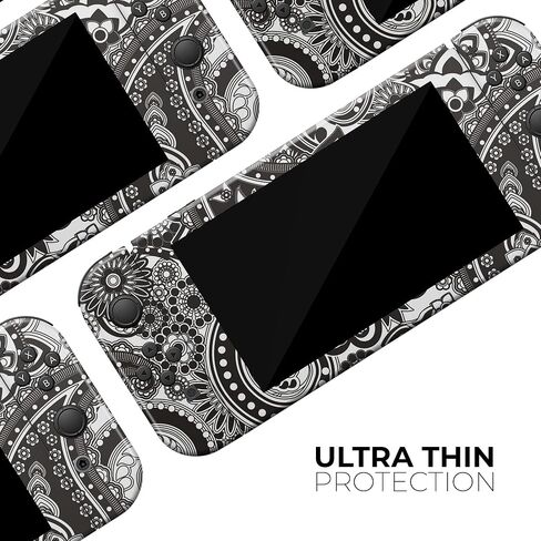 Design Skinz - Compatible with Nintendo DSi XL - Skin Decal Protective Scratch-Resistant Removable Vinyl Wrap Cover - Black & White Pasiley Pattern in Saudi Arabia
