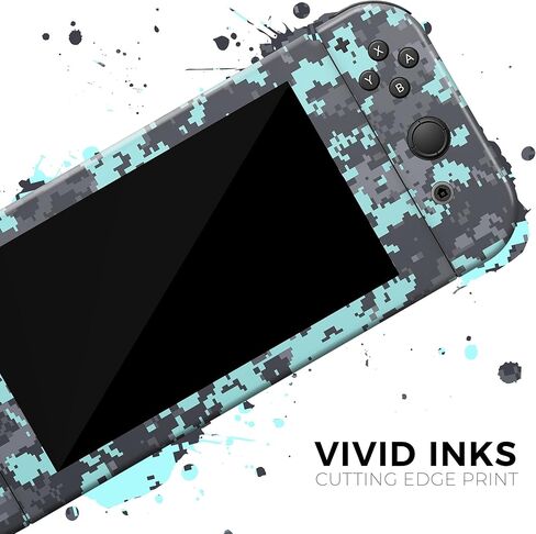 Design Skinz - Compatible with Nintendo DSi XL - Skin Decal Protective Scratch-Resistant Removable Vinyl Wrap Cover - Light Blue and Gray Digital Camouflage in Saudi Arabia