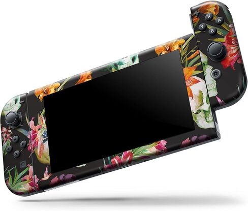 Design Skinz - متوافق مع Nintendo DSi XL - غطاء حماية من الفينيل قابل للإزالة ومقاوم للخدش - زهور جمجمة استوائية in Saudi Arabia
