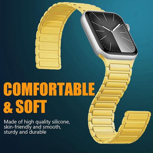 Mycvlleon Magnetic Band Compatible with Apple Watch Band for Women and women 44mm 45mm 46mm 49mm 42mm 41mm 40mm 38mm, Silicone Sport Strong Magnet Strap for iWatch Series ULTRA in Saudi Arabia