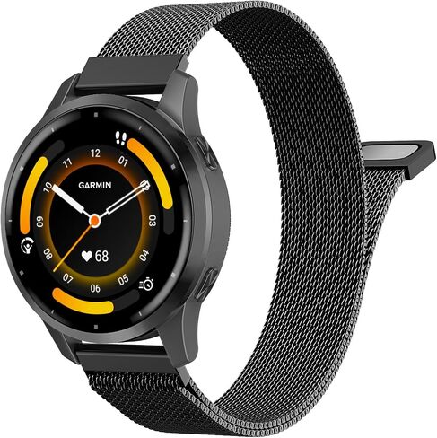 18mm 20mm 22mm Metal Watch Band Compatible with Garmin Venu 3S/2S/4/3/Vivoactive 4S/Vivomove 3S/Forerunner 255S/265S/Vivoactive 6/5/3, Quick Release Stainless Steel Mesh Strap for Men Women in Kuwait