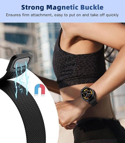 18mm 20mm 22mm Metal Watch Band Compatible with Garmin Venu 3S/2S/4/3/Vivoactive 4S/Vivomove 3S/Forerunner 255S/265S/Vivoactive 6/5/3, Quick Release Stainless Steel Mesh Strap for Men Women in Kuwait