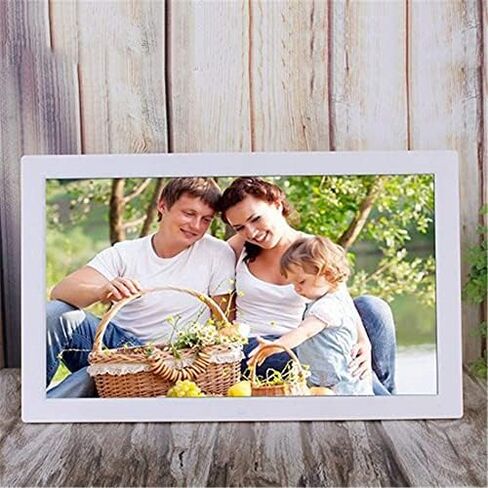 19-inch Digital Photo Frame, 16:9 HD Display, with MP3 Video Player, Alarm Clock and Remote Control, Supports USB/SD Card - White in Saudi Arabia