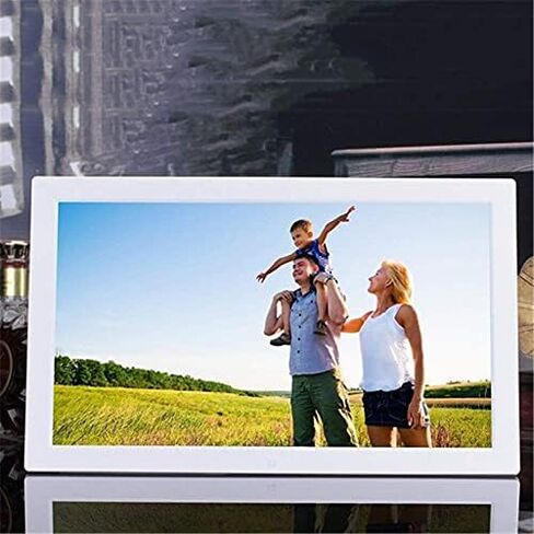 19-inch Digital Photo Frame, 16:9 HD Display, with MP3 Video Player, Alarm Clock and Remote Control, Supports USB/SD Card - White in Saudi Arabia