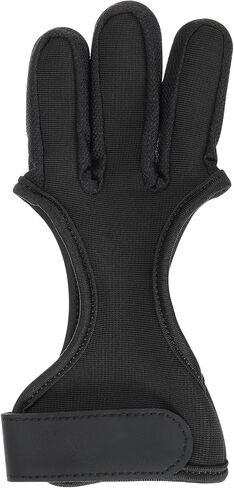 Archery Glove, Leather 3 Finger Protector Guard Archery Shooting Gloves for Youth Adult Men Women Beginner Hunting, Black, Large Size in Saudi Arabia