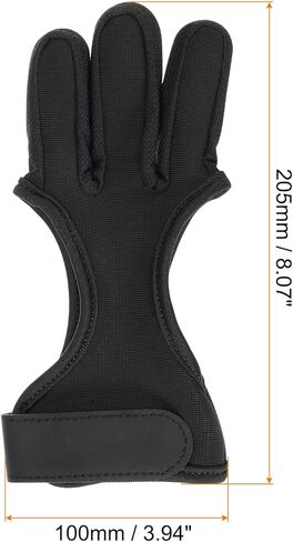 Archery Glove, Leather 3 Finger Protector Guard Archery Shooting Gloves for Youth Adult Men Women Beginner Hunting, Black, Large Size in Saudi Arabia