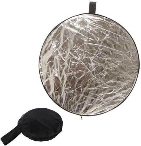 POPETPOP Light Reflector Panel for Photography Portable Collapsible Silver and White Portrait Reflector with Steel Frame and Soft Light Diffusion in Saudi Arabia
