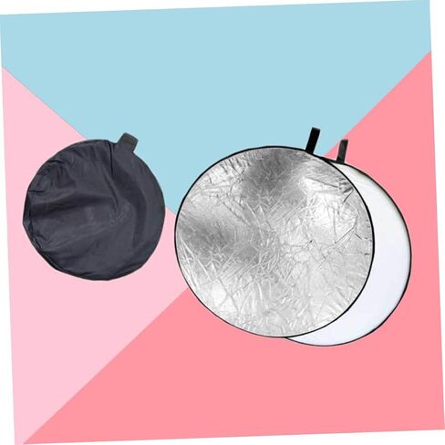 POPETPOP Light Reflector Panel for Photography Portable Collapsible Silver and White Portrait Reflector with Steel Frame and Soft Light Diffusion in Saudi Arabia