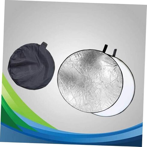 POPETPOP Light Reflector Panel for Photography Portable Collapsible Silver and White Portrait Reflector with Steel Frame and Soft Light Diffusion in Saudi Arabia