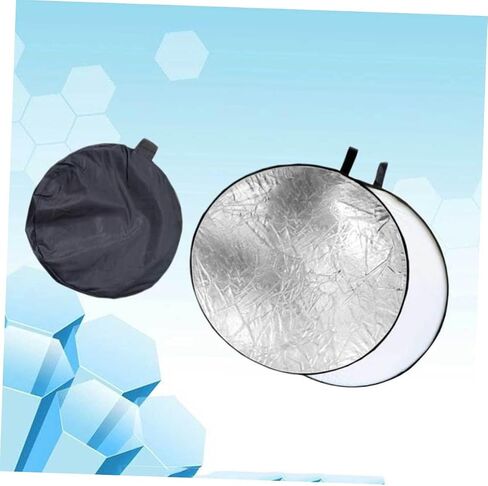 POPETPOP Light Reflector Panel for Photography Portable Collapsible Silver and White Portrait Reflector with Steel Frame and Soft Light Diffusion in Saudi Arabia