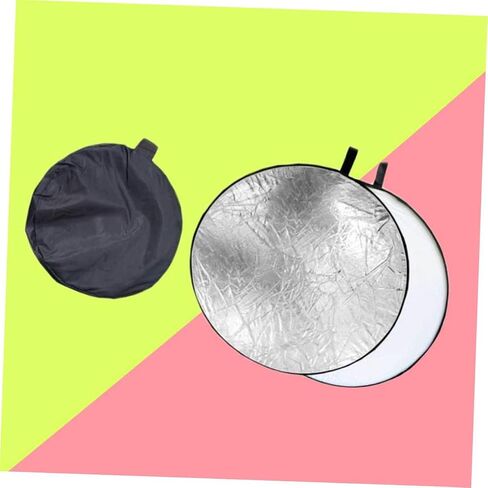 POPETPOP Light Reflector Panel for Photography Portable Collapsible Silver and White Portrait Reflector with Steel Frame and Soft Light Diffusion in Saudi Arabia