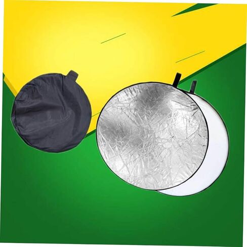 POPETPOP Light Reflector Panel for Photography Portable Collapsible Silver and White Portrait Reflector with Steel Frame and Soft Light Diffusion in Saudi Arabia