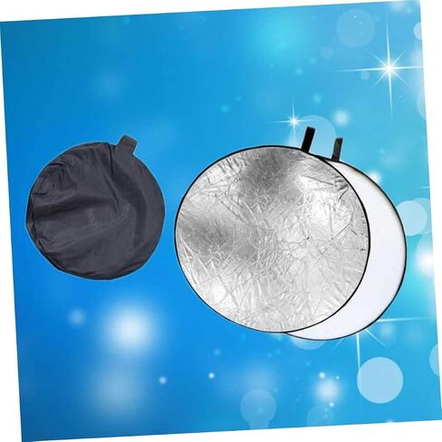 POPETPOP Light Reflector Panel for Photography Portable Collapsible Silver and White Portrait Reflector with Steel Frame and Soft Light Diffusion in Saudi Arabia