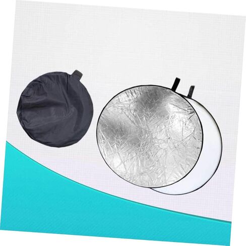 POPETPOP Light Reflector Panel for Photography Portable Collapsible Silver and White Portrait Reflector with Steel Frame and Soft Light Diffusion in Saudi Arabia