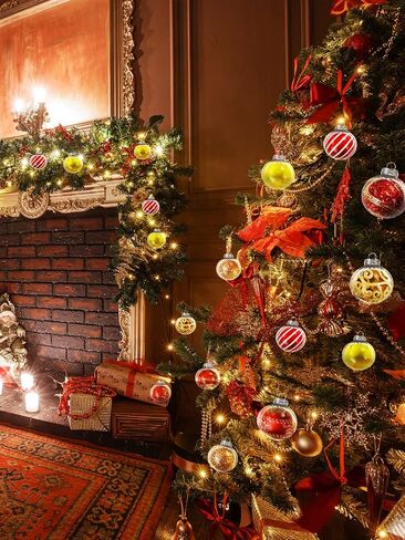 sinocreate 24 حزمة واضحة عيد الميلاد شنقا زخرفة الكرة مع حبل 2.36 بوصة DIY عيد الميلاد الحشو واضحة كرات عيد الميلاد شنقا الحلي لشجرة عيد الميلاد ديكور in Saudi Arabia