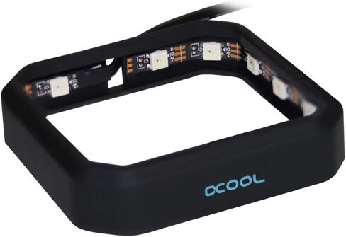 إطار Alphacool Aurora XPX Digital RGB - أسود (12952) - ملحق مبرد وحدة المعالجة المركزية مقاس 2.95 بوصة لسطح المكتب - 15 مصباح LED RGB قابل للتوجيه رقميًا - اتصال ثلاثي السنون in Saudi Arabia