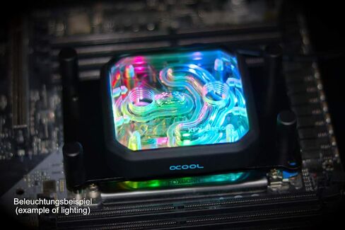 إطار Alphacool Aurora XPX Digital RGB - أسود (12952) - ملحق مبرد وحدة المعالجة المركزية مقاس 2.95 بوصة لسطح المكتب - 15 مصباح LED RGB قابل للتوجيه رقميًا - اتصال ثلاثي السنون in Saudi Arabia
