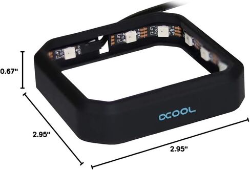 إطار Alphacool Aurora XPX Digital RGB - أسود (12952) - ملحق مبرد وحدة المعالجة المركزية مقاس 2.95 بوصة لسطح المكتب - 15 مصباح LED RGB قابل للتوجيه رقميًا - اتصال ثلاثي السنون in Saudi Arabia