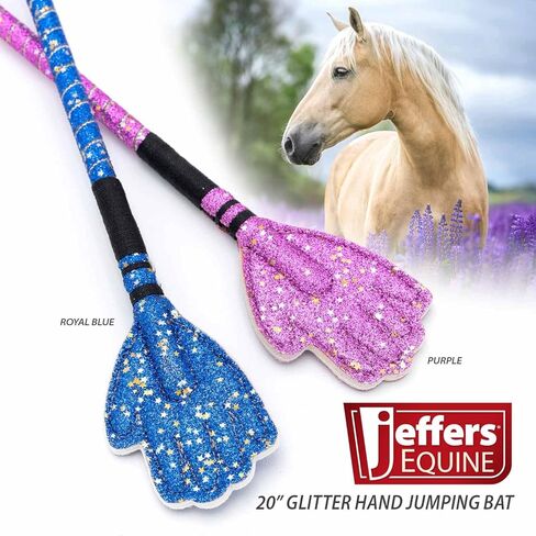 Jeffers Fear Horse Race Bat - 20 بوصة تدريب السوط مع الزعنفة الجلدية ، محصول ركوب الفروسية للسباق ، المسار ، البرميل ، القفز ، معدات الفارس ، ملحق الخيل خفيف الوزن - أسود in Kuwait