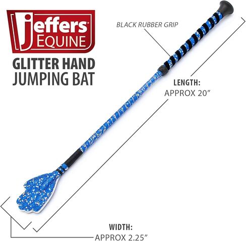 Jeffers Fear Horse Race Bat - 20 بوصة تدريب السوط مع الزعنفة الجلدية ، محصول ركوب الفروسية للسباق ، المسار ، البرميل ، القفز ، معدات الفارس ، ملحق الخيل خفيف الوزن - أسود in Kuwait