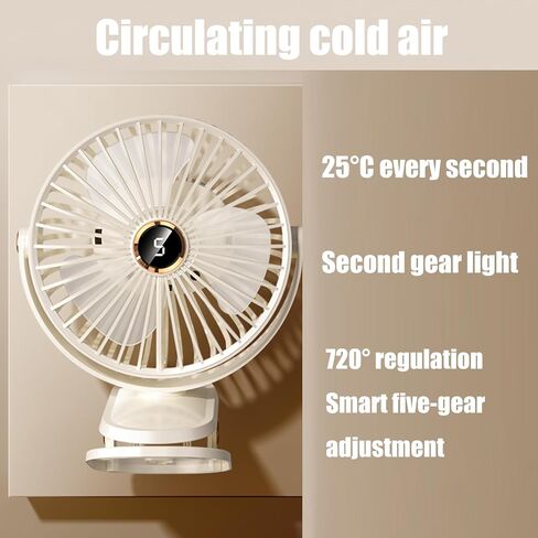 USB Desktop Cooling Fan With Clearly Digital Readout Five Speeds And Gentle Winds For Safe Child Friendly Use USB Fan in Saudi Arabia