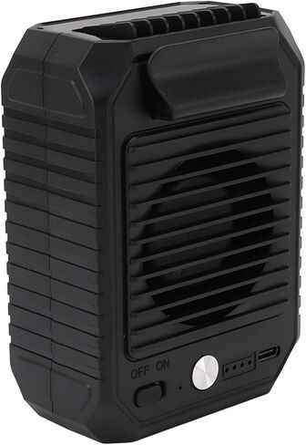 ZJchao Upgraded Strong Airflow Waist Fan with, Necklace Fan. 10000mAh Battery for Fishing Gardening Climbing, Phone Charging Stand. USB powered, Supports 20 hours continuous use in Saudi Arabia